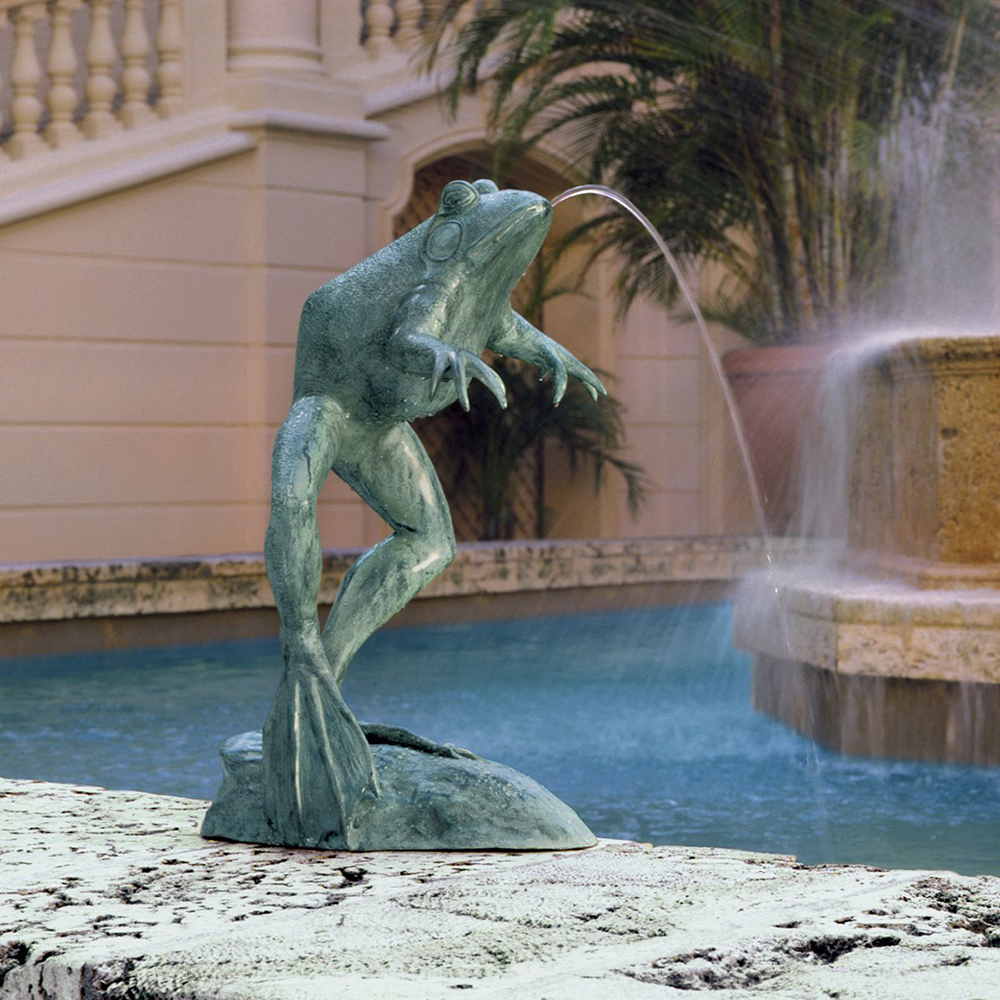 bronze frog fountain